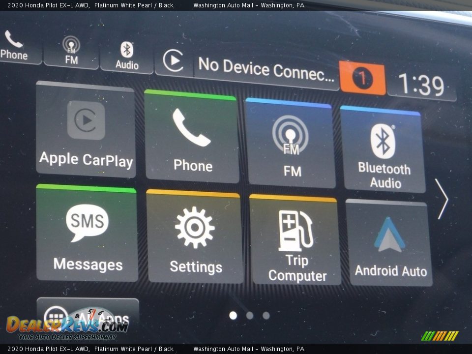 2020 Honda Pilot EX-L AWD Platinum White Pearl / Black Photo #20