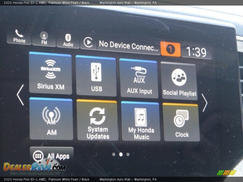 2020 Honda Pilot EX-L AWD Platinum White Pearl / Black Photo #21