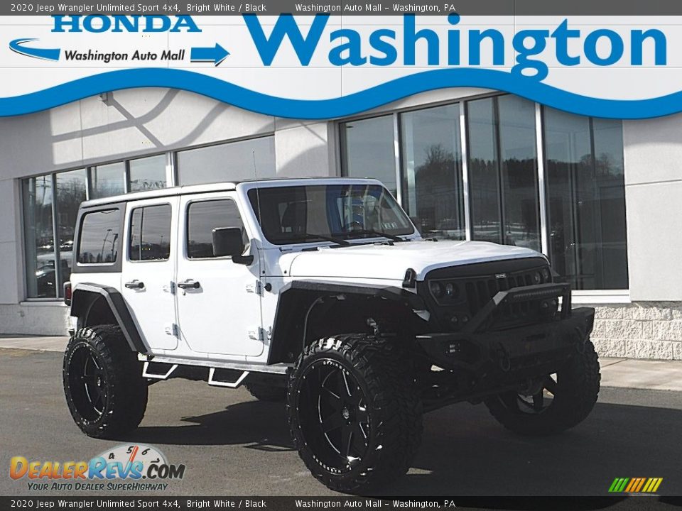 2020 Jeep Wrangler Unlimited Sport 4x4 Bright White / Black Photo #1