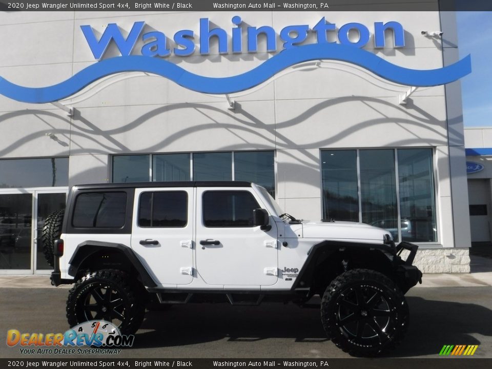 2020 Jeep Wrangler Unlimited Sport 4x4 Bright White / Black Photo #2