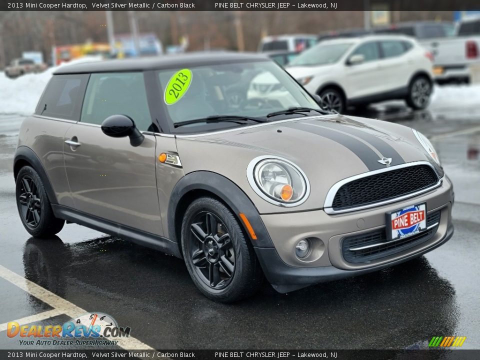 2013 Mini Cooper Hardtop Velvet Silver Metallic / Carbon Black Photo #10