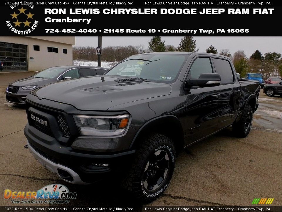 2022 Ram 1500 Rebel Crew Cab 4x4 Granite Crystal Metallic / Black/Red Photo #1