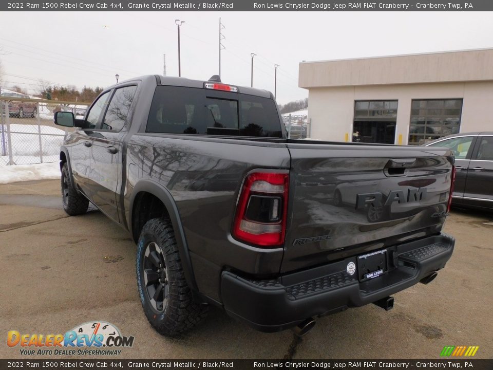 2022 Ram 1500 Rebel Crew Cab 4x4 Granite Crystal Metallic / Black/Red Photo #8