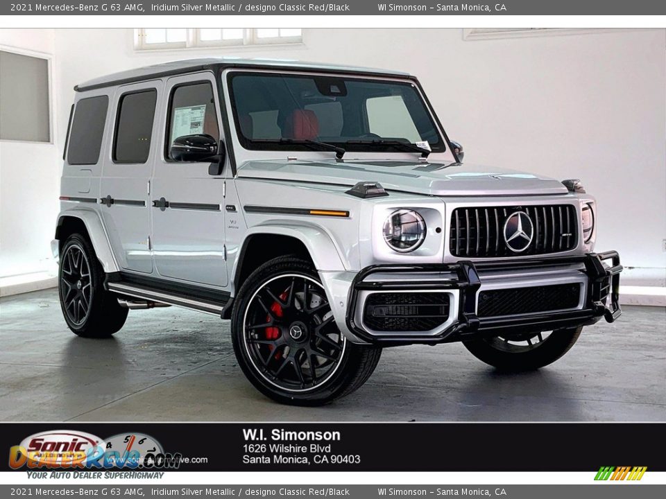 2021 Mercedes-Benz G 63 AMG Iridium Silver Metallic / designo Classic Red/Black Photo #1