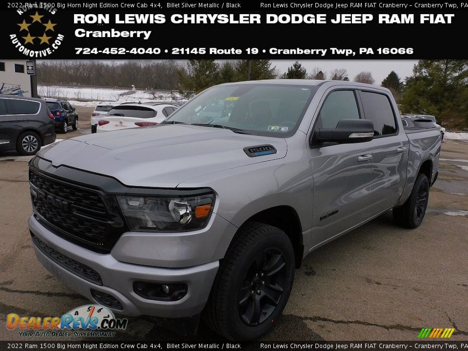 2022 Ram 1500 Big Horn Night Edition Crew Cab 4x4 Billet Silver Metallic / Black Photo #1