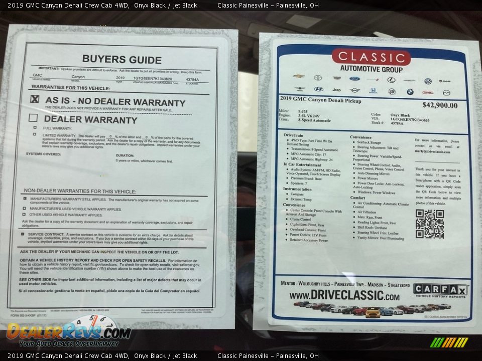 2019 GMC Canyon Denali Crew Cab 4WD Onyx Black / Jet Black Photo #12