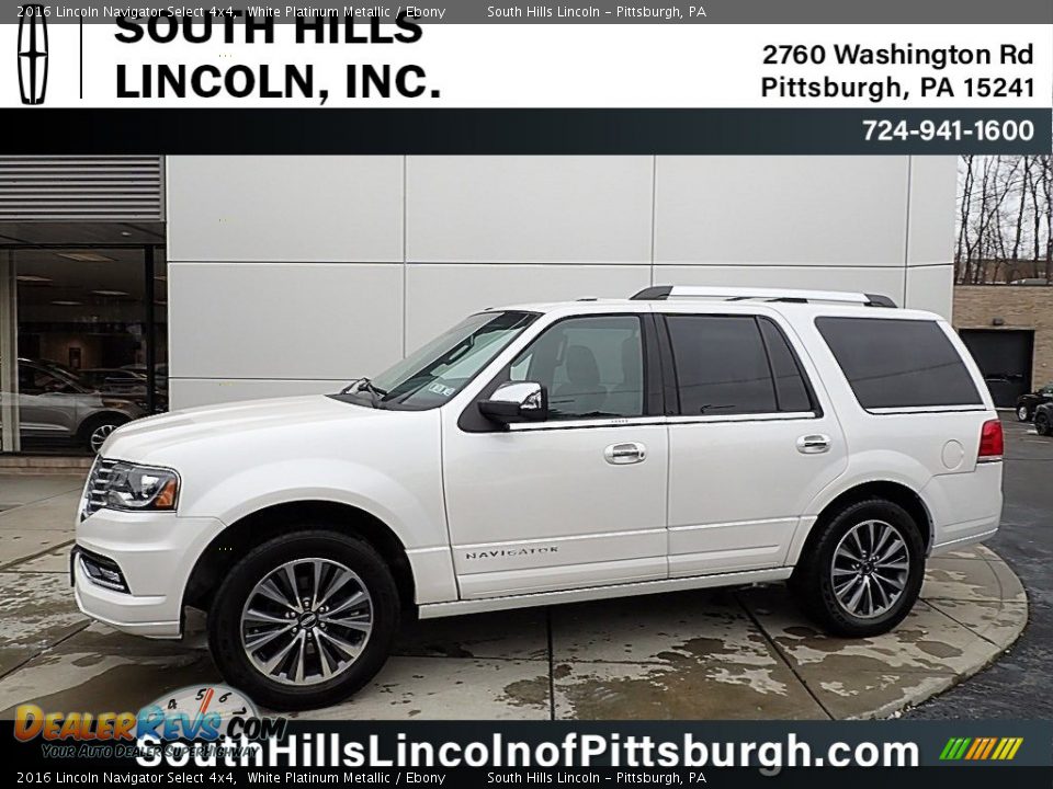 2016 Lincoln Navigator Select 4x4 White Platinum Metallic / Ebony Photo #1