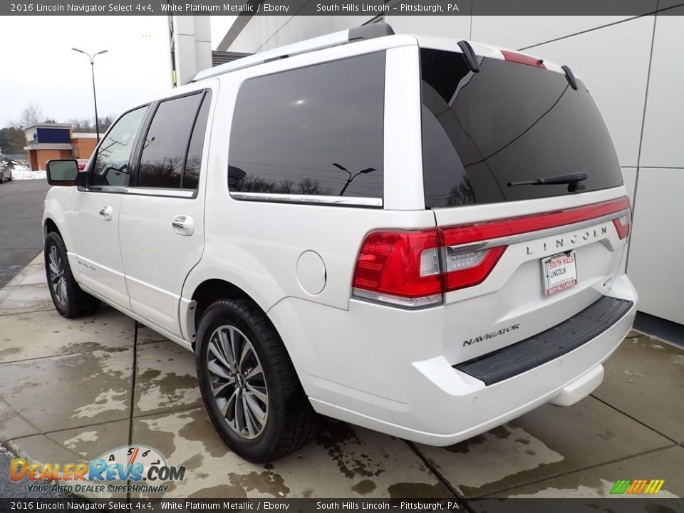 2016 Lincoln Navigator Select 4x4 White Platinum Metallic / Ebony Photo #3