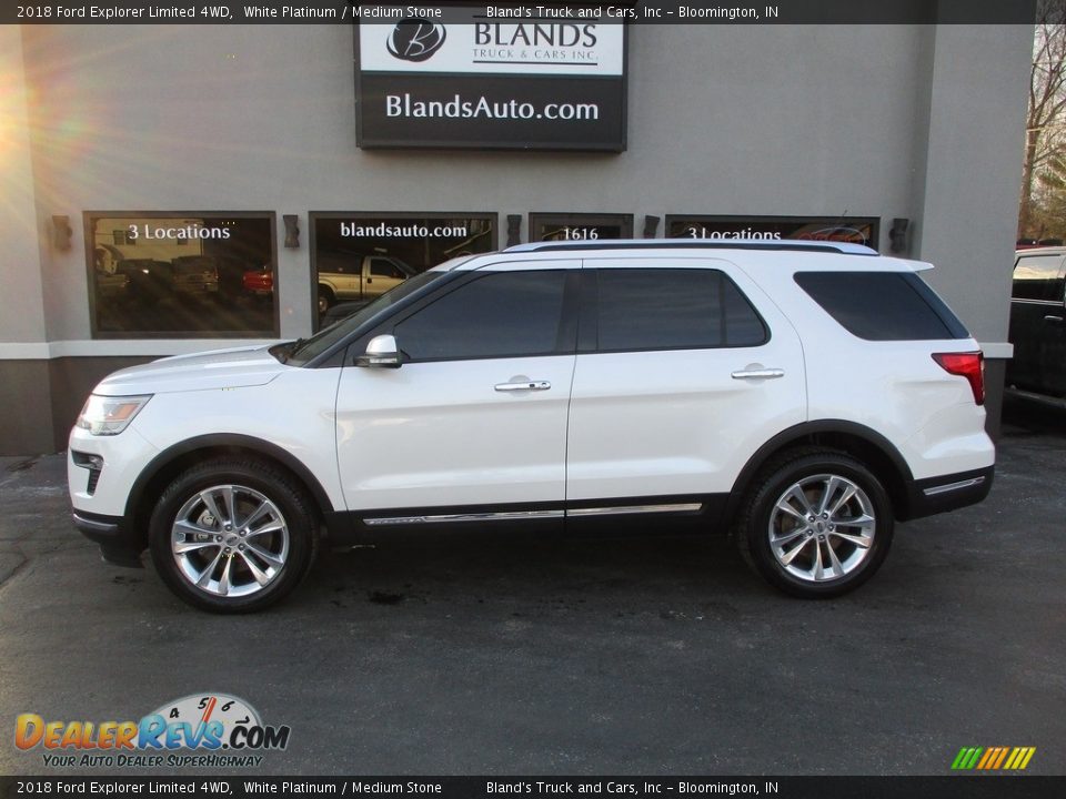 2018 Ford Explorer Limited 4WD White Platinum / Medium Stone Photo #1