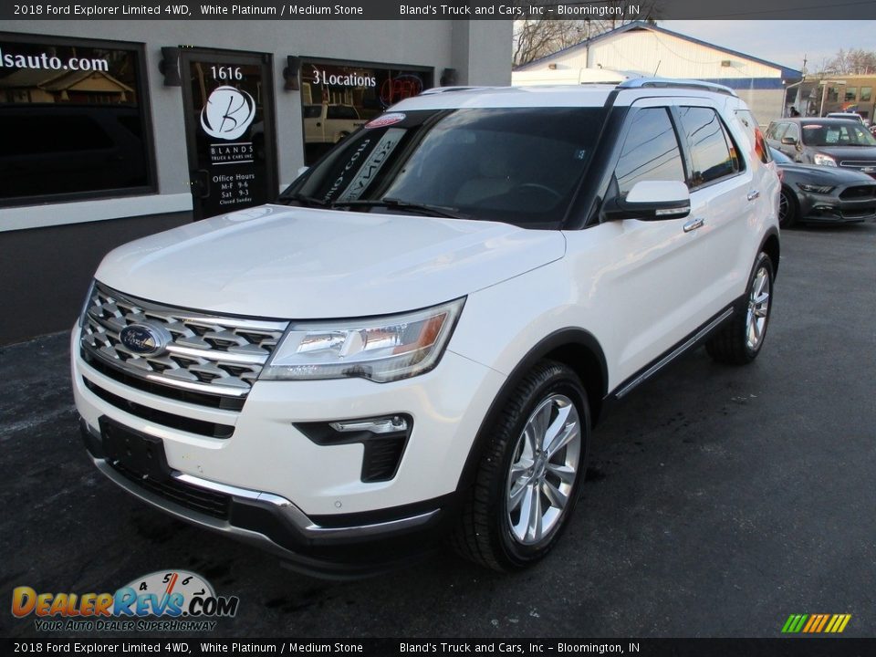 2018 Ford Explorer Limited 4WD White Platinum / Medium Stone Photo #2