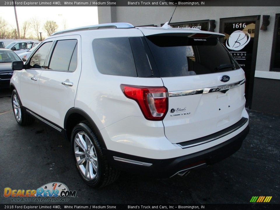 2018 Ford Explorer Limited 4WD White Platinum / Medium Stone Photo #3