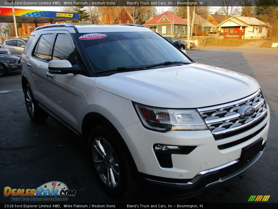 2018 Ford Explorer Limited 4WD White Platinum / Medium Stone Photo #5