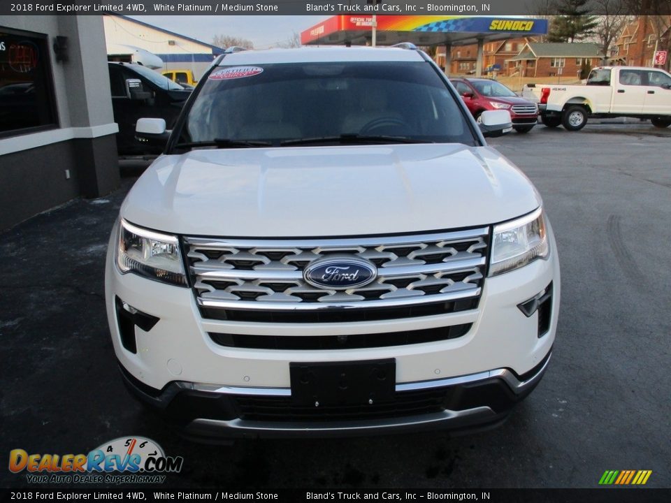 2018 Ford Explorer Limited 4WD White Platinum / Medium Stone Photo #33