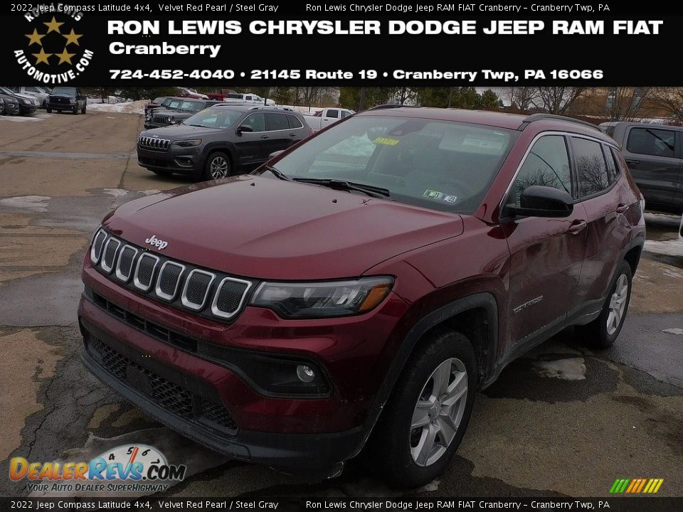 2022 Jeep Compass Latitude 4x4 Velvet Red Pearl / Steel Gray Photo #1