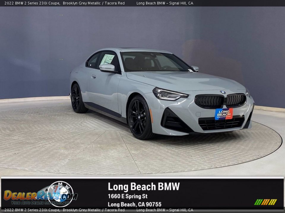 2022 BMW 2 Series 230i Coupe Brooklyn Grey Metallic / Tacora Red Photo #1