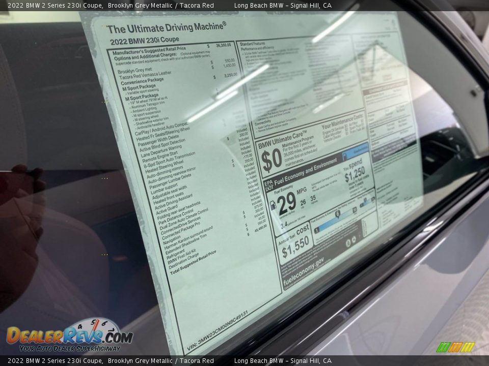 2022 BMW 2 Series 230i Coupe Window Sticker Photo #25