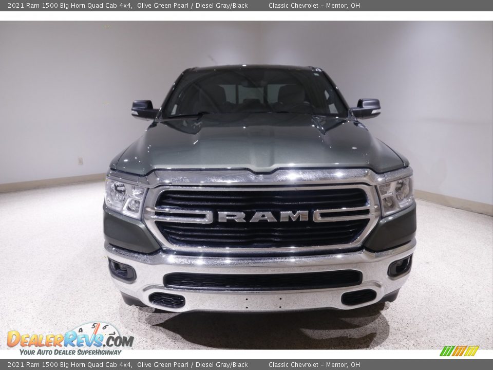 2021 Ram 1500 Big Horn Quad Cab 4x4 Olive Green Pearl / Diesel Gray/Black Photo #2