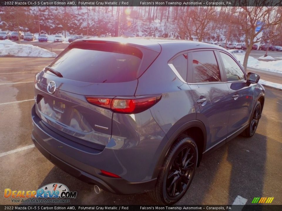 2022 Mazda CX-5 S Carbon Edition AWD Polymetal Gray Metallic / Red Photo #2