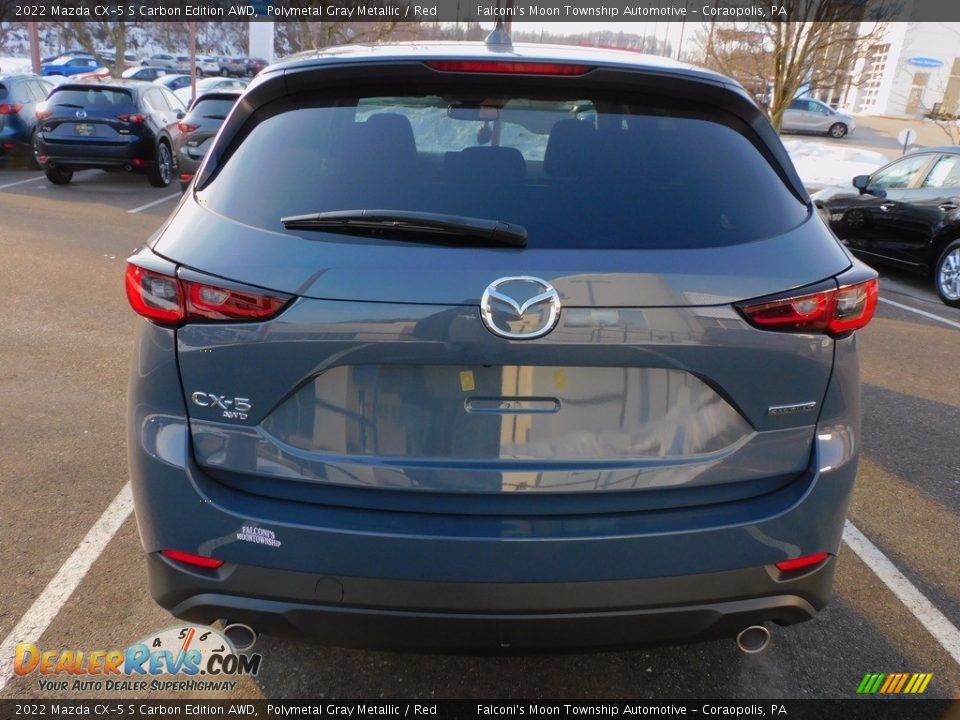 2022 Mazda CX-5 S Carbon Edition AWD Polymetal Gray Metallic / Red Photo #3