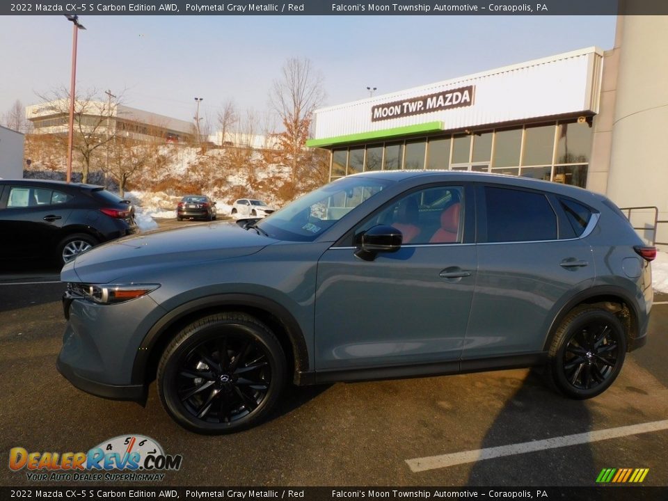 2022 Mazda CX-5 S Carbon Edition AWD Polymetal Gray Metallic / Red Photo #6