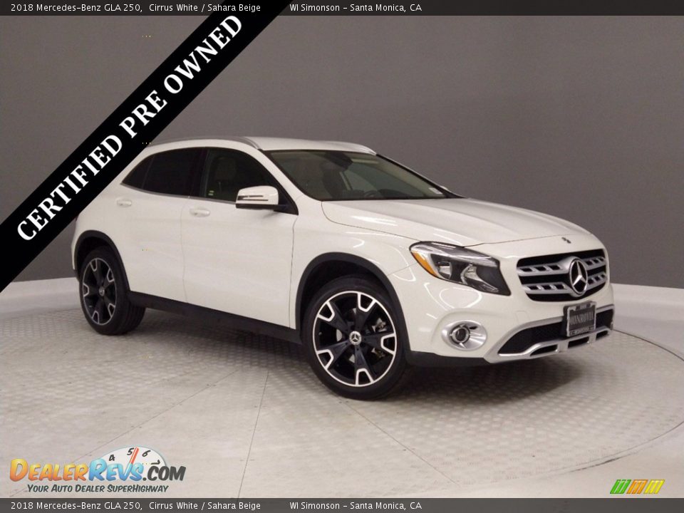 2018 Mercedes-Benz GLA 250 Cirrus White / Sahara Beige Photo #1