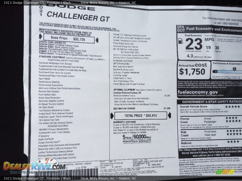 2021 Dodge Challenger GT Frostbite / Black Photo #24