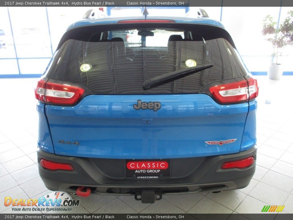 2017 Jeep Cherokee Trailhawk 4x4 Hydro Blue Pearl / Black Photo #8