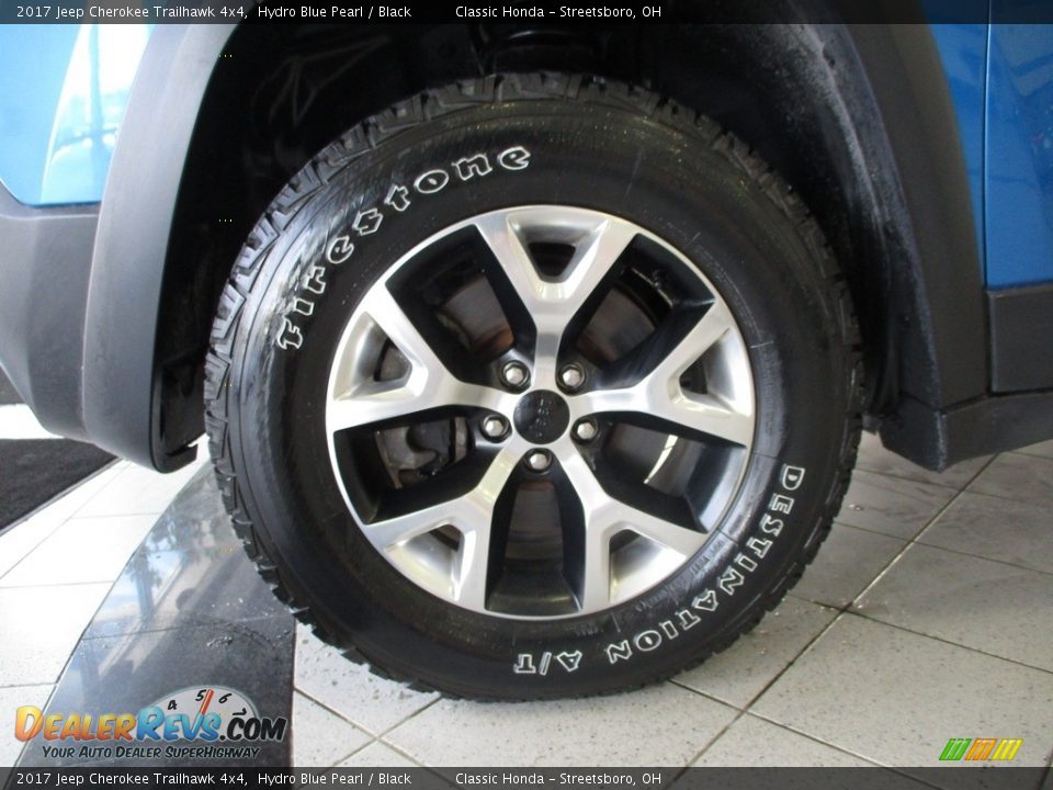 2017 Jeep Cherokee Trailhawk 4x4 Hydro Blue Pearl / Black Photo #12