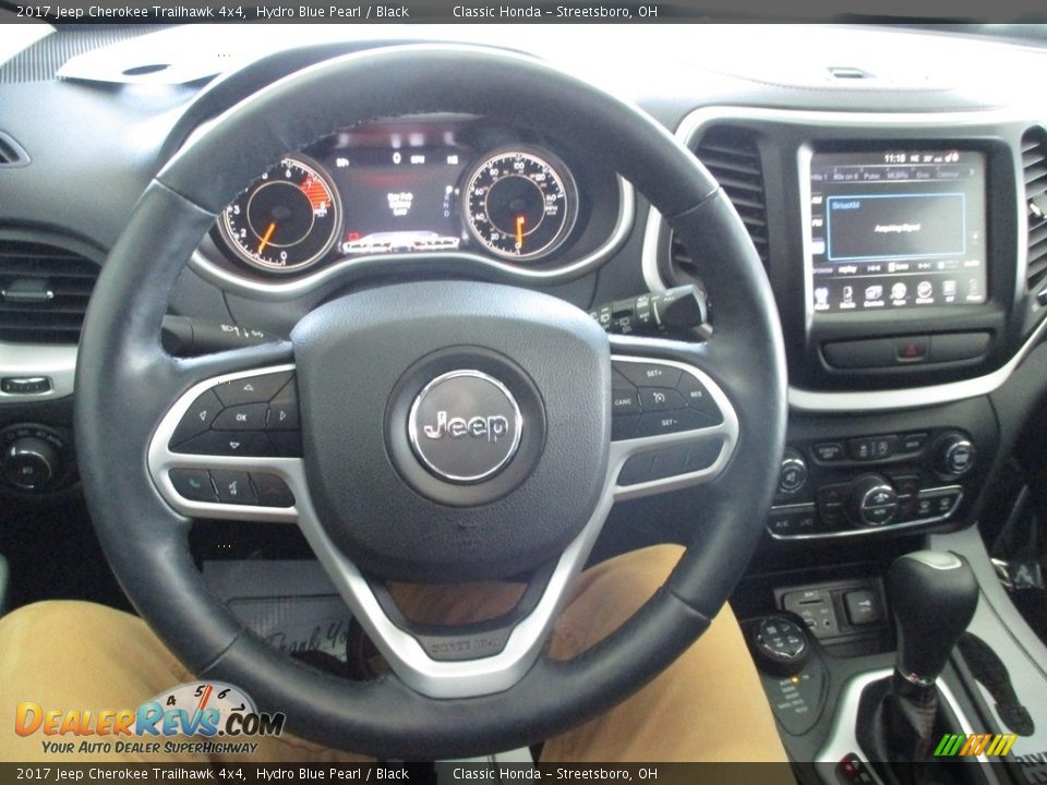 2017 Jeep Cherokee Trailhawk 4x4 Hydro Blue Pearl / Black Photo #34
