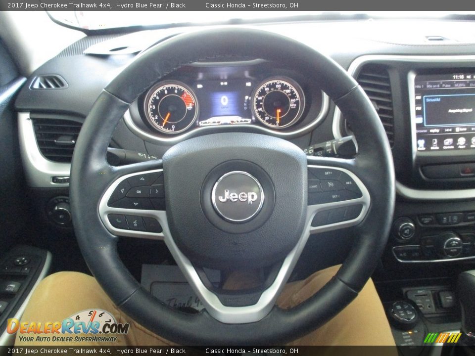 2017 Jeep Cherokee Trailhawk 4x4 Hydro Blue Pearl / Black Photo #36