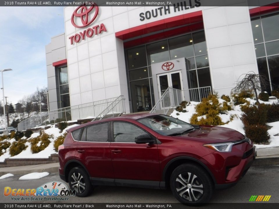 2018 Toyota RAV4 LE AWD Ruby Flare Pearl / Black Photo #2