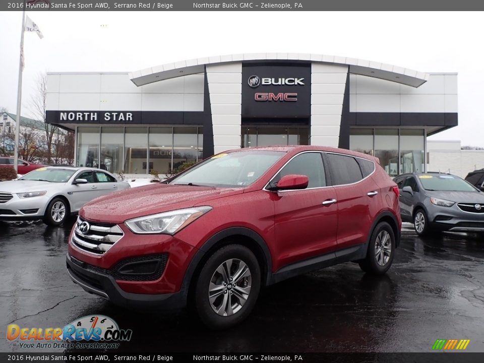 2016 Hyundai Santa Fe Sport AWD Serrano Red / Beige Photo #1