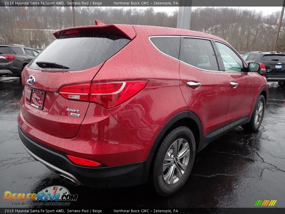 2016 Hyundai Santa Fe Sport AWD Serrano Red / Beige Photo #9