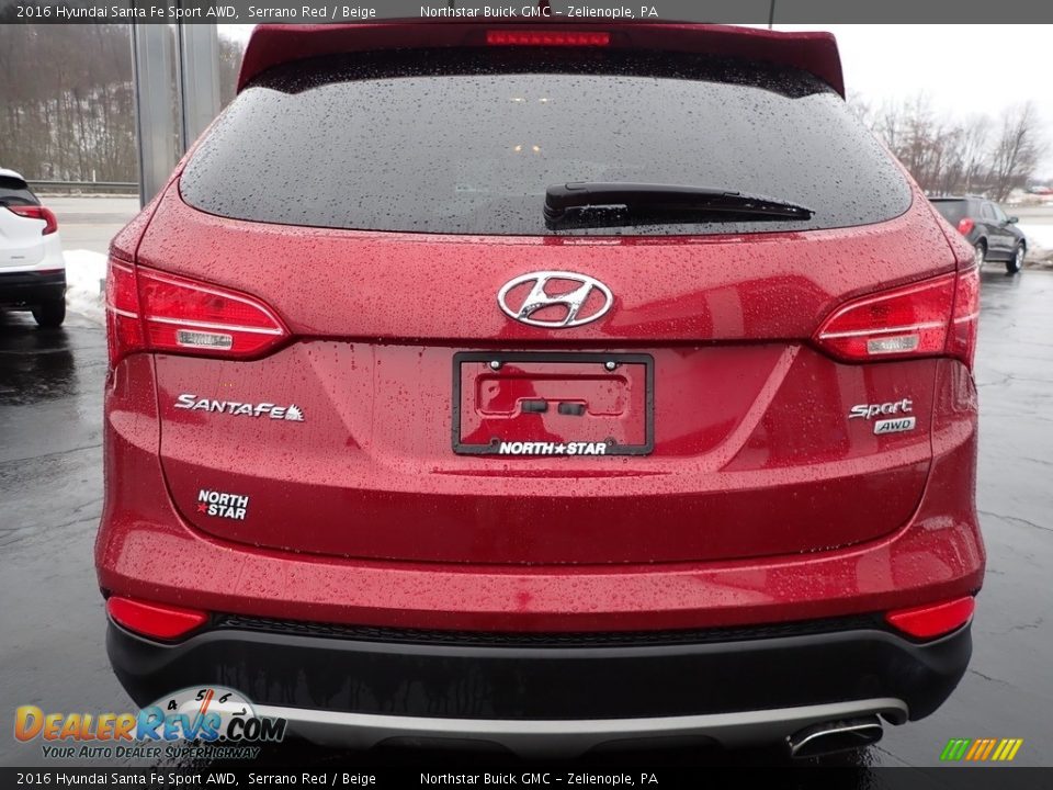 2016 Hyundai Santa Fe Sport AWD Serrano Red / Beige Photo #10