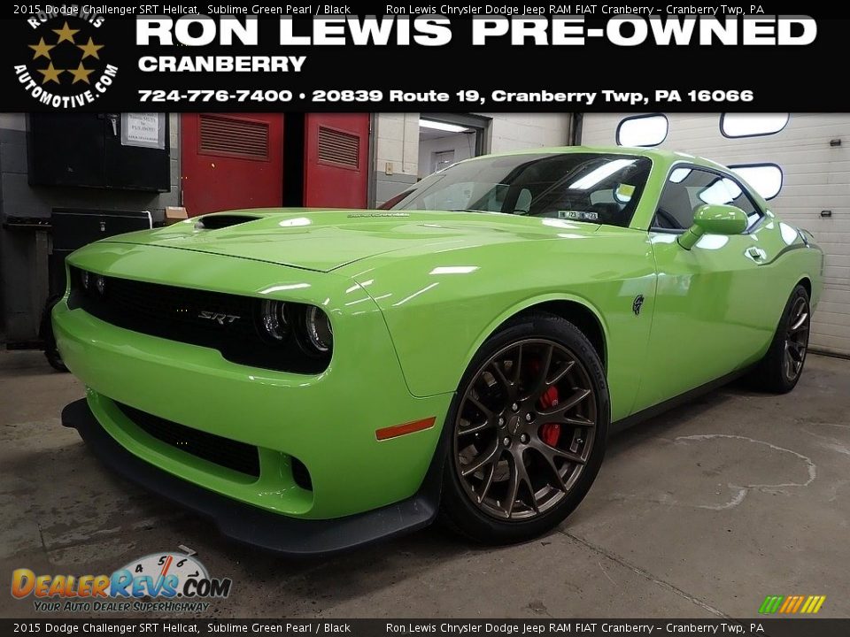 2015 Dodge Challenger SRT Hellcat Sublime Green Pearl / Black Photo #1