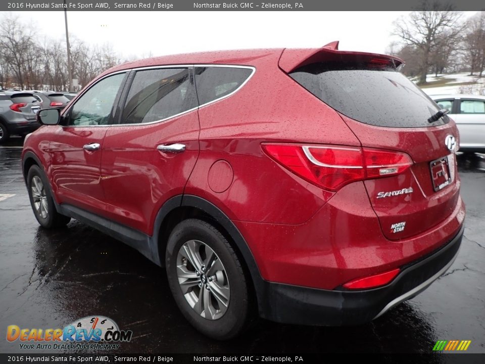 2016 Hyundai Santa Fe Sport AWD Serrano Red / Beige Photo #12