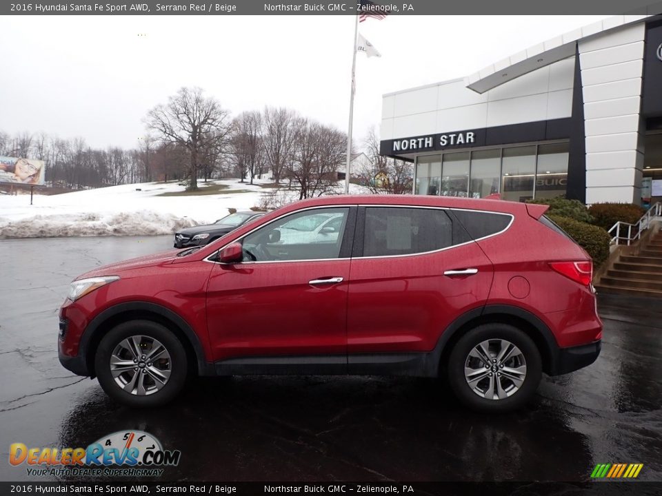 2016 Hyundai Santa Fe Sport AWD Serrano Red / Beige Photo #13