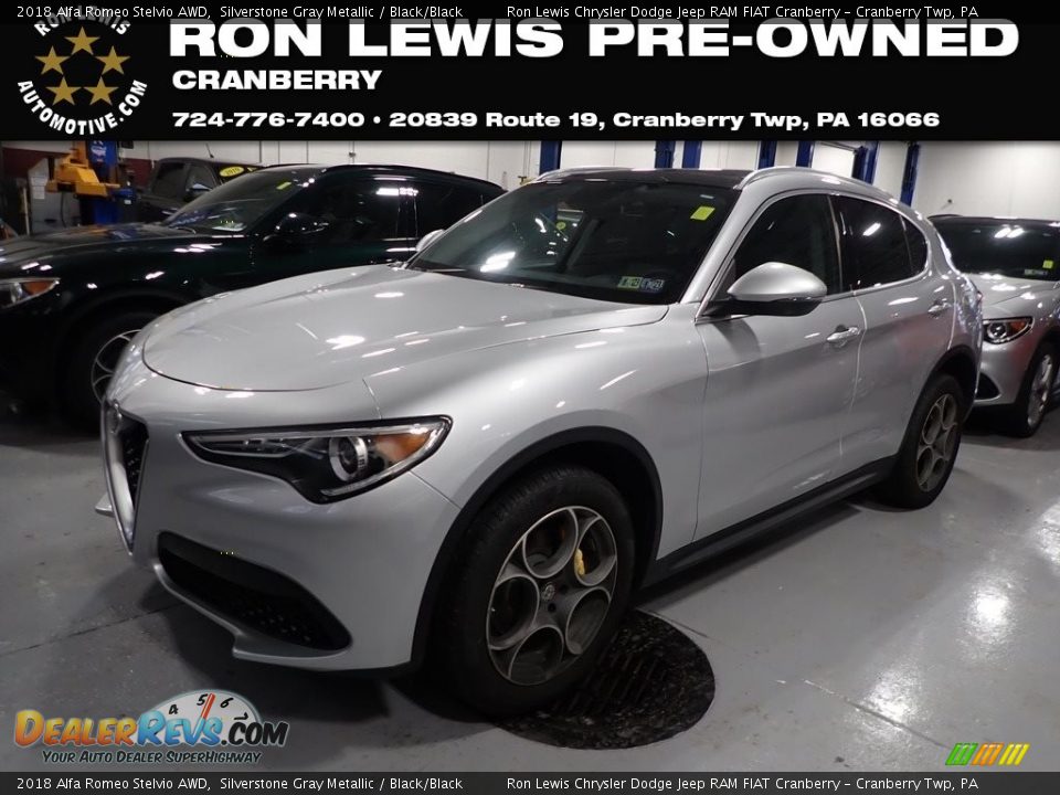 2018 Alfa Romeo Stelvio AWD Silverstone Gray Metallic / Black/Black Photo #1