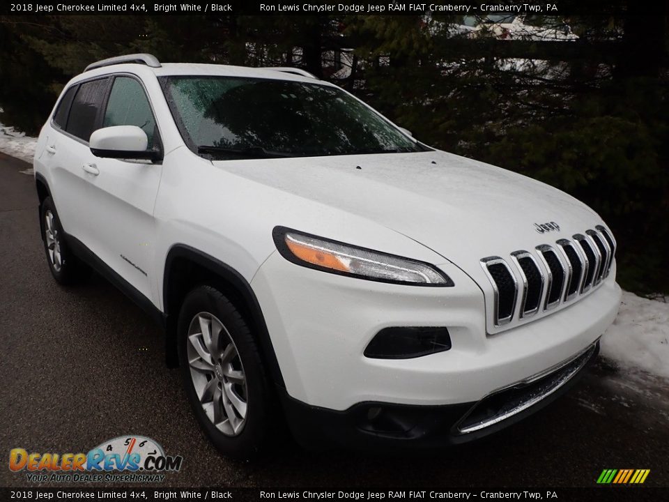 2018 Jeep Cherokee Limited 4x4 Bright White / Black Photo #2