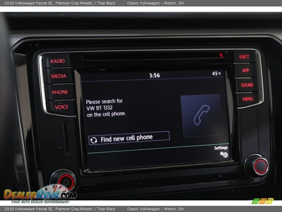 2018 Volkswagen Passat SE Platinum Gray Metallic / Titan Black Photo #11