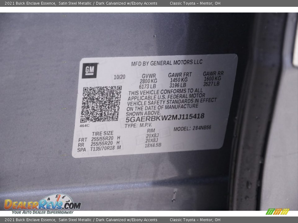 2021 Buick Enclave Essence Satin Steel Metallic / Dark Galvanized w/Ebony Accents Photo #21
