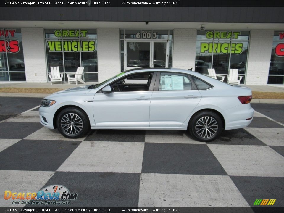 2019 Volkswagen Jetta SEL White Silver Metallic / Titan Black Photo #1