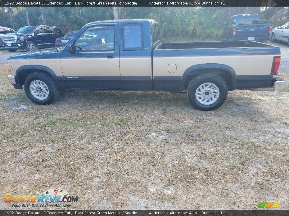 1992 Dodge Dakota LE Extended Cab Dark Forest Green Metallic / Saddle Photo #6