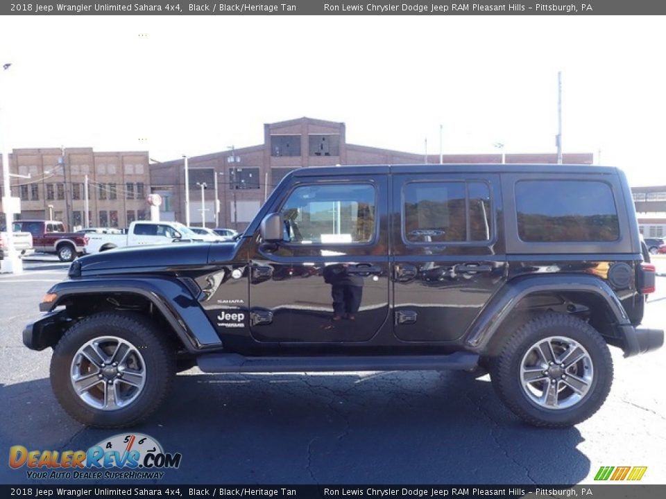 2018 Jeep Wrangler Unlimited Sahara 4x4 Black / Black/Heritage Tan Photo #5