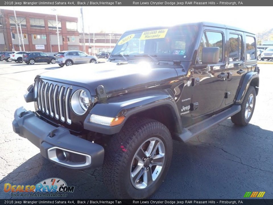 2018 Jeep Wrangler Unlimited Sahara 4x4 Black / Black/Heritage Tan Photo #6