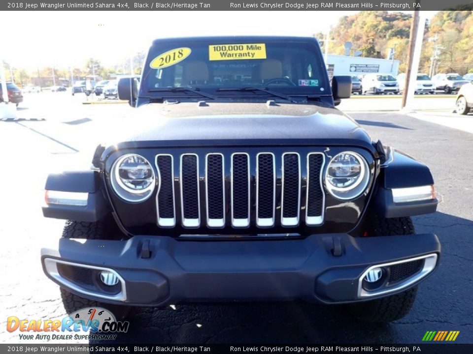 2018 Jeep Wrangler Unlimited Sahara 4x4 Black / Black/Heritage Tan Photo #7