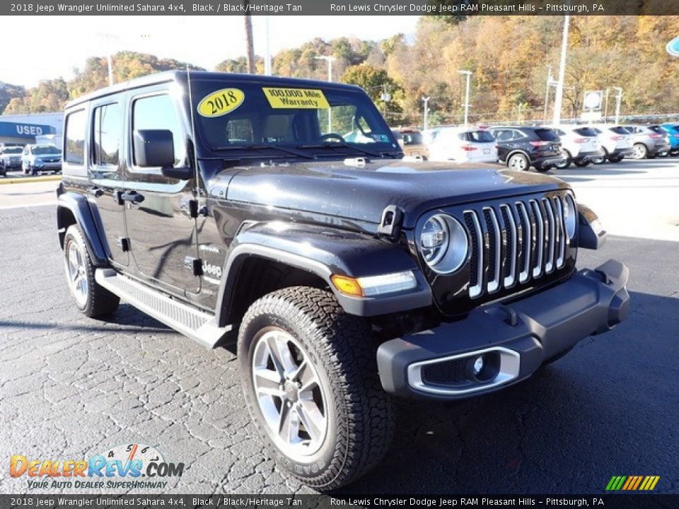 2018 Jeep Wrangler Unlimited Sahara 4x4 Black / Black/Heritage Tan Photo #8