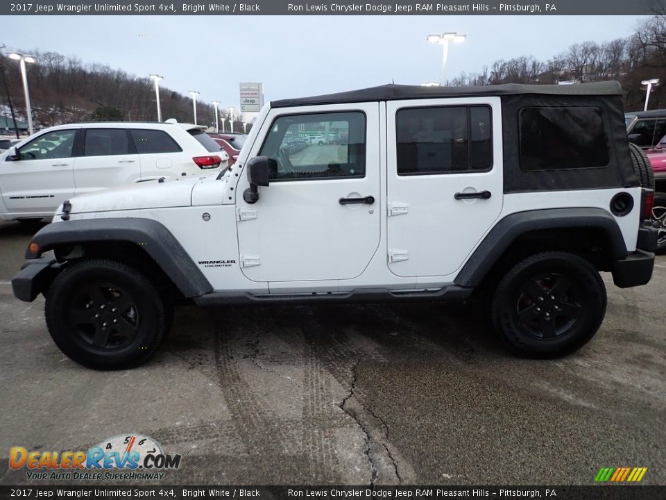 2017 Jeep Wrangler Unlimited Sport 4x4 Bright White / Black Photo #2