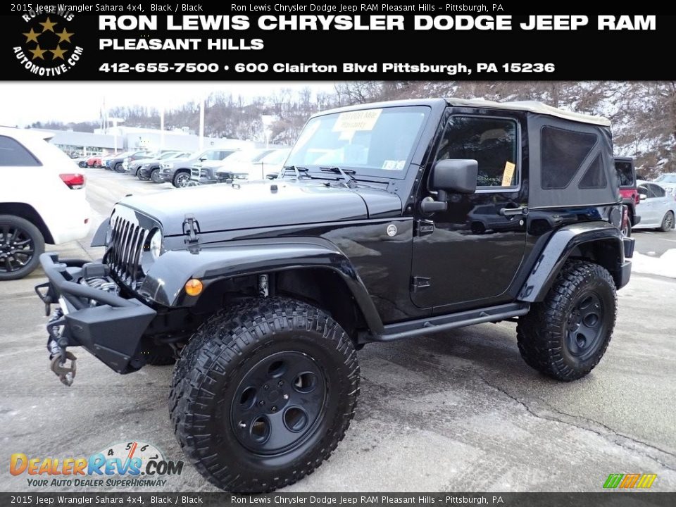 2015 Jeep Wrangler Sahara 4x4 Black / Black Photo #1