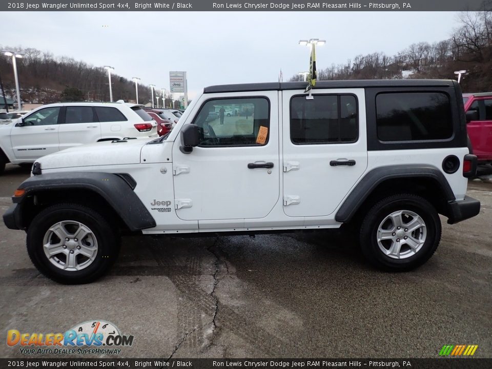 2018 Jeep Wrangler Unlimited Sport 4x4 Bright White / Black Photo #2